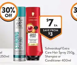 Foodworks Schwarzkopf Extra Care Hair Spray offer