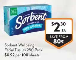 Foodworks Sorbent Wellbeing Facial Tissues offer