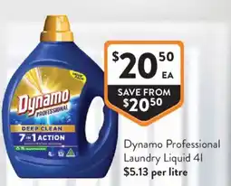 Foodworks Dynamo Professional Laundry Liquid 4l offer