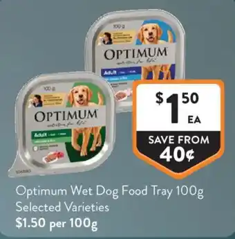 Foodworks Optimum Wet Dog Food Tray offer