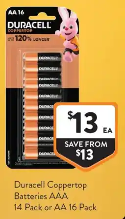 Foodworks Duracell Coppertop Batteries AA offer