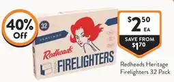 Foodworks Redheads Heritage Firelighters offer