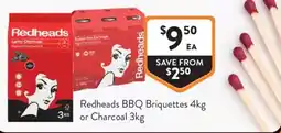 Foodworks Redheads BBQ Briquettes or Charcoal offer