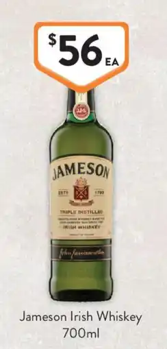 Foodworks Jameson Irish Whiskey offer
