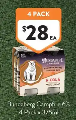 Foodworks Bundaberg Campfire 6% & Cola offer