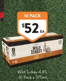 Foodworks Wild Turkey 4.8% & Cola offer