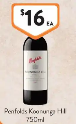 Foodworks Penfolds Koonunga Hill offer