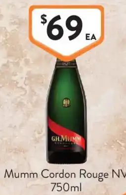 Foodworks Mumm Cordon Rouge NV offer