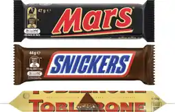 Coles Mars or Toblerone Chocolate Bar 44g-50g offer