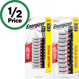 Woolworths Energizer Max Batteries AA or AAA Pk 16 offer