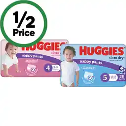 Woolworths Huggies Ultra Dry Nappy Pants-36 offer