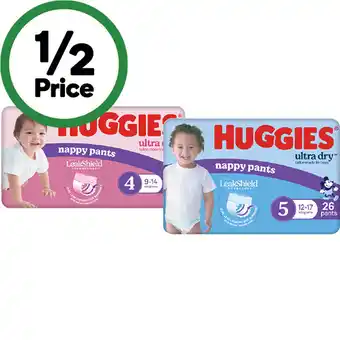 Woolworths Huggies Ultra Dry Nappy Pants-36 offer