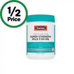 Woolworths Swisse Ultiboost Odourless Super Strength Wild Fish Oil 2000mg Capsules offer