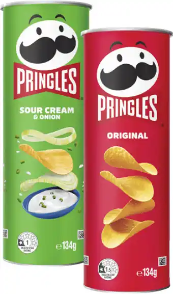 Coles Pringles Potato Crisps-134g offer