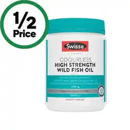 Woolworths Swisse Ultiboost Odourless High Strength Wild Fish Oil Capsules offer