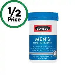 Woolworths Swisse Ultivite Menβs or Womenβs Multivitamin Tablets Pk 100 offer