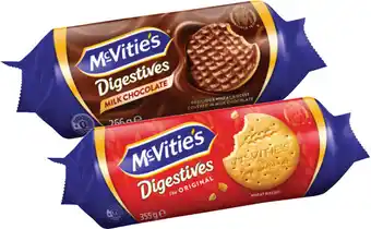 Coles McVitie's Plain or Chocolate Digestive Biscuits 232g-355g offer