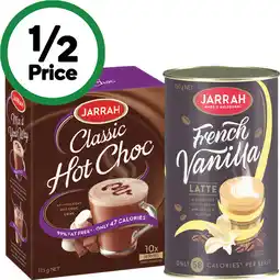 Woolworths Jarrah Hot Chocolate Sachets Pk 10 or Jarrah Coffee Tins 250g offer