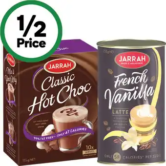 Woolworths Jarrah Hot Chocolate Sachets Pk 10 or Jarrah Coffee Tins 250g offer