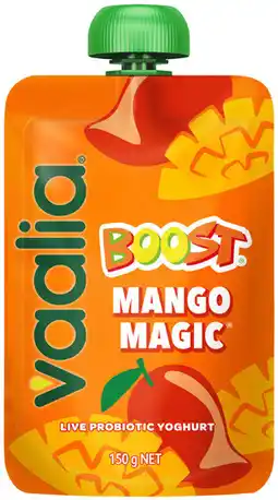 Coles Vaalia Boost Probiotic Yoghurt Pouch offer