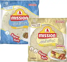 Coles Mission Mini Wraps 384g offer
