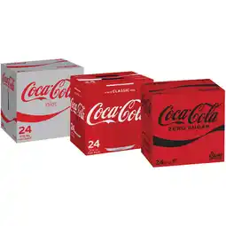 Woolworths Coca-Cola Classic, Diet or Zero Sugar Soft Drink Varieties 24 x 375ml offer