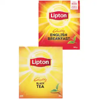 Woolworths Lipton Quality Black or English Breakfast Tea Bags Pk 100 offer