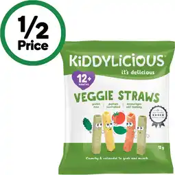 Woolworths Kiddylicious Veggie Straws 12g or Puffs 10g offer