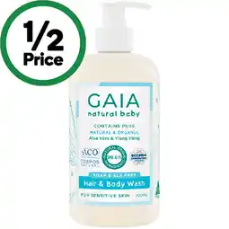 Woolworths Gaia Natural Baby Bath Wash or Shampoo 500ml offer