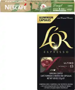 Coles L'Or or Nescafé Farmers Origin Nespresso Compatible Coffee Capsules 10 Pack offer