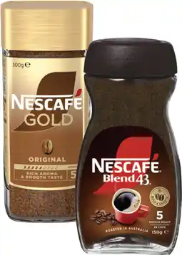 Coles Nescafé Blend 43 140g-150g or Gold Instant Coffee 100g offer