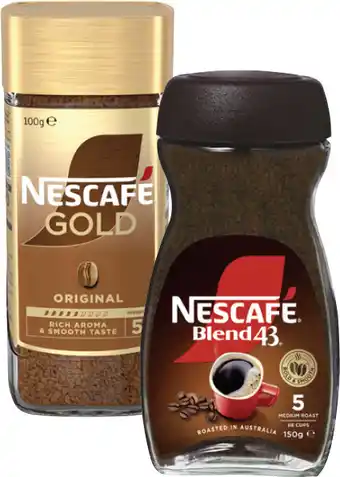 Coles Nescafé Blend 43 140g-150g or Gold Instant Coffee 100g offer