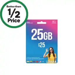 Woolworths Lebara $25 Starter Pack¥ offer