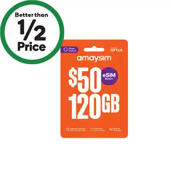Woolworths amaysim $50 Starter Pack offer