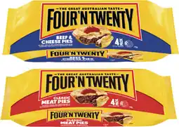 Coles Four'N Twenty Traditional Meat Pies 700g offer