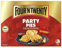 Coles Four'N Twenty Party Pies 1.12kg offer