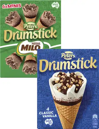 Coles Peters Drumstick Cones-6 Pack 475mL-490mL offer