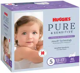 Coles Huggies Pure & Sensitive Nappy Pants-54 Pack offer