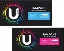 Coles U By Kotex Tampons Regular or Super 16 Pack offer
