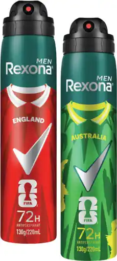 Coles Rexona Advanced 72hr Aerosol Deodorant offer