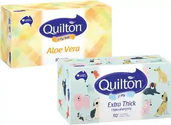 Coles Quilton 3-Ply Facial Tissues-110 Pack offer