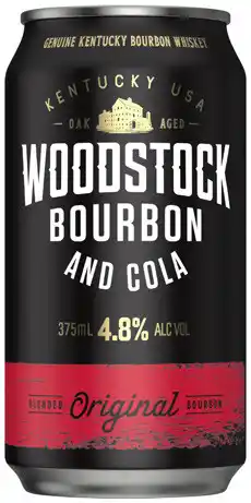 Coles Woodstock 4.8% Bourbon & Cola Cans offer