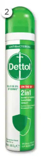 Good Price Pharmacy Dettol 2in1 Hand & Surface Sanitiser Spray offer