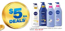 Good Price Pharmacy Nivea Q10 Firming Body Lotion or Oil in Lotion offer