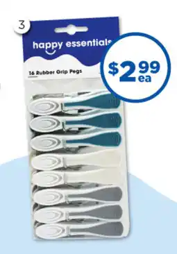 Good Price Pharmacy happy essentials 16 Rubber Grip Pegs offer
