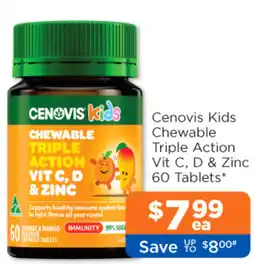 Good Price Pharmacy Cenovis Kids Chewable Triple Action Vit C, D & Zinc offer