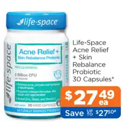 Good Price Pharmacy Life-Space Acne Relief + Skin Rebalance Probiotic offer
