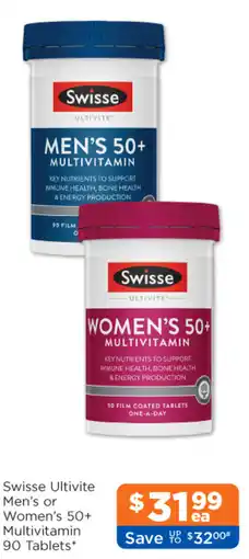 Good Price Pharmacy Swisse Ultivite Men's or Women's 50+ Multivitamin offer