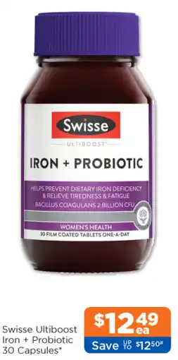 Good Price Pharmacy Swisse Ultiboost Iron + Probiotic offer