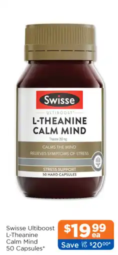 Good Price Pharmacy Swisse Ultiboost L-Theanine Calm Mind offer